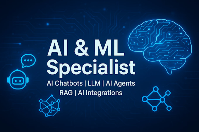 I offer specialized services in artificial intelligence and machine learning, including AI website development, Retrieval-Augmented Generation (RAG), AI chatbot creation, and AI system integrations