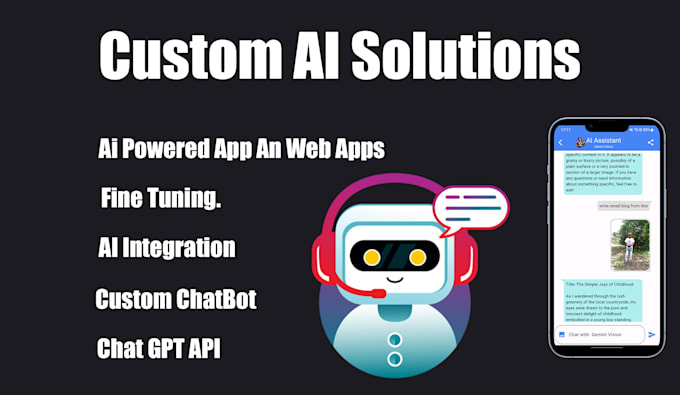 I offer services as a mobile application developer specializing in AI chatbots with Gemini and OpenAI integration