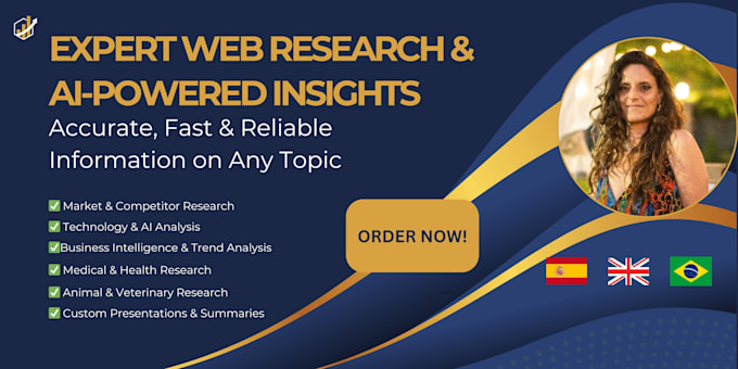 I offer services as a skilled web researcher and AI-driven consultant