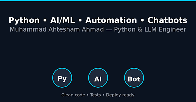 I offer services as a developer specializing in machine learning models, web scraping, and the creation of retrieval-augmented generation or large language model chatbots