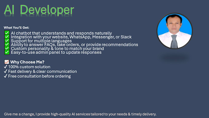 I create bespoke artificial intelligence conversational agents for your company