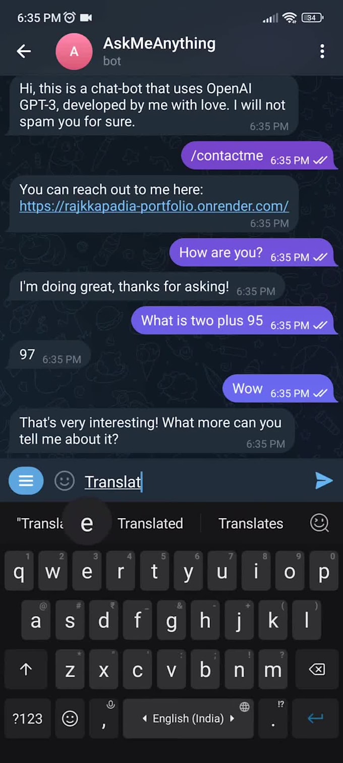 I will create a Telegram bot