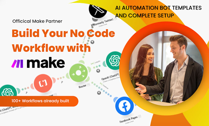 I create automated artificial intelligence bots using Make, Integromat, or Zapier