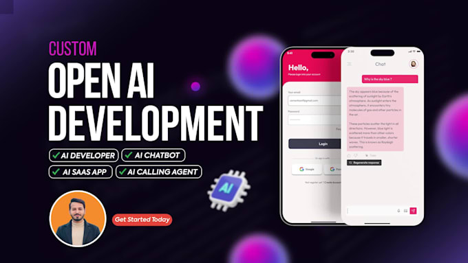 I develop artificial intelligence websites, applications, chatbots, software as a service applications, and software utilizing large language models