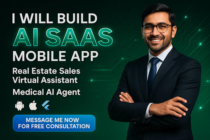 I offer services in developing artificial intelligence software as a service mobile applications, virtual assistants for property sales, and medical AI agents