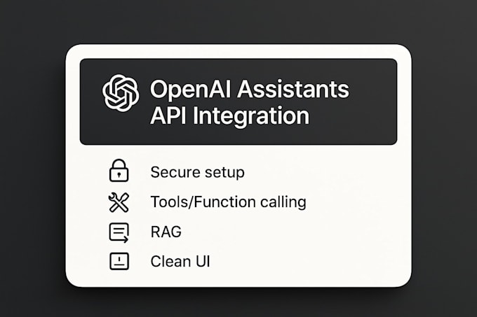 I will create and implement an AI assistant powered by OpenAI’s technology for your site
