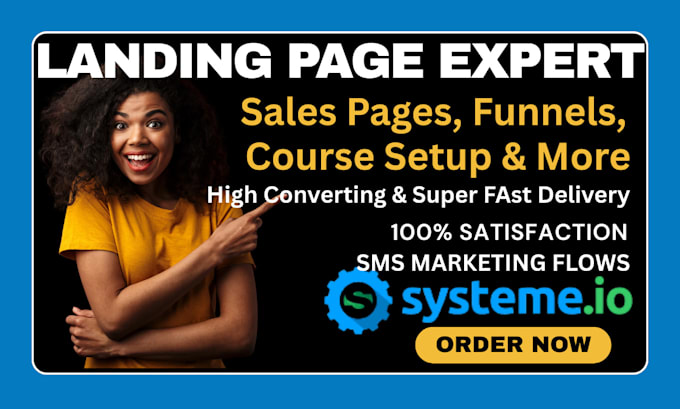 I create landing pages using various platforms such as GoHighLevel, ClickFunnels, Systemeio, Elementor, and HubSpot