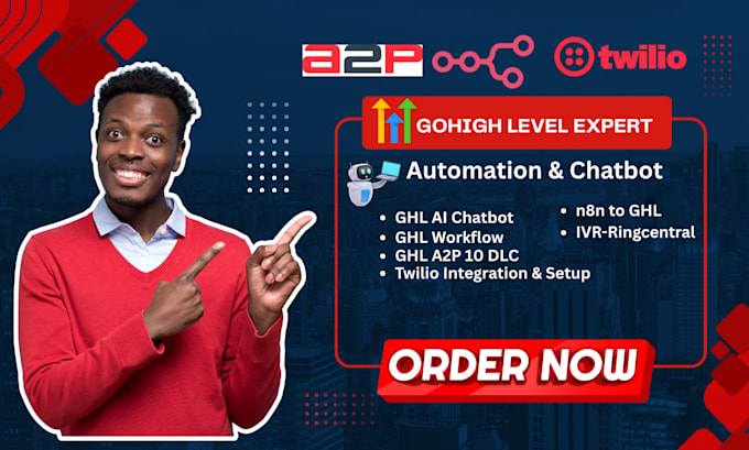 I offer services for creating automated phone systems using GoHighLevel IVR, Vapi AI calling agents, and Twilio chatbot configurations