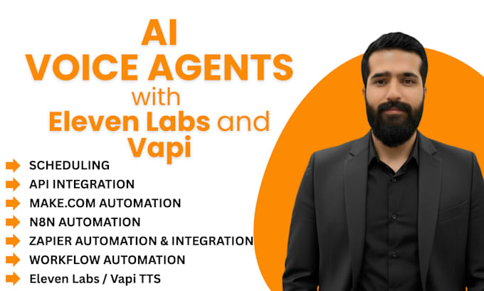 I create artificial intelligence voice agents using automation platforms and voice synthesis technology