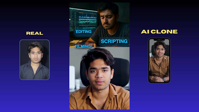 I will use artificial intelligence to replicate your persona and produce thirty viral short videos each month