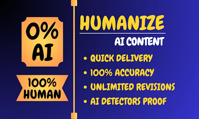 I will transform content generated by artificial intelligence into human-edited, rewritten, and humanized text