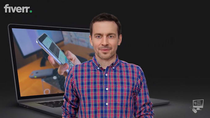 I will produce a video featuring a person speaking on behalf of your company