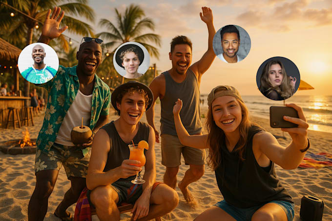 I can generate a lifelike group picture from individual photos utilizing artificial intelligence