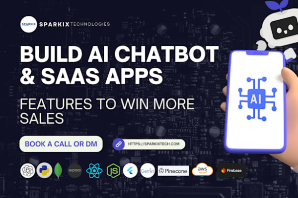I create AI-powered solutions including chatbots, SaaS platforms, mobile applications, and intelligent agents, complete with support