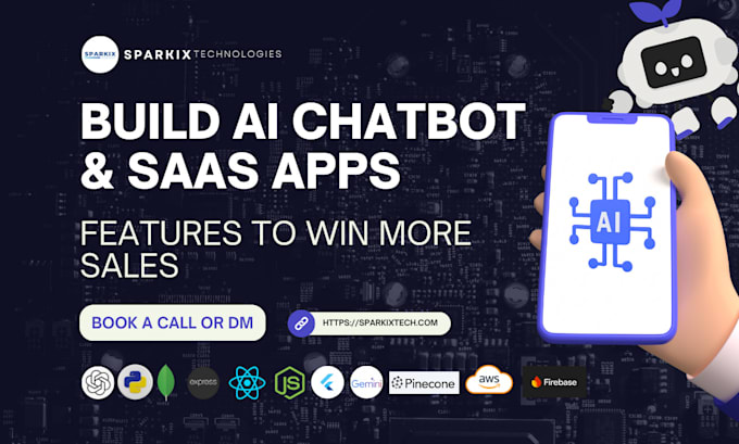 I create AI-powered solutions including chatbots, SaaS platforms, mobile applications, and intelligent agents, complete with support