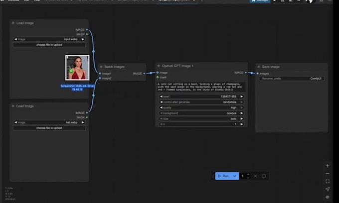I will set up a serverless workflow for 3D ComfyUI nodes, utilizing an RTX RunPod API for SDXL and ControlNet
