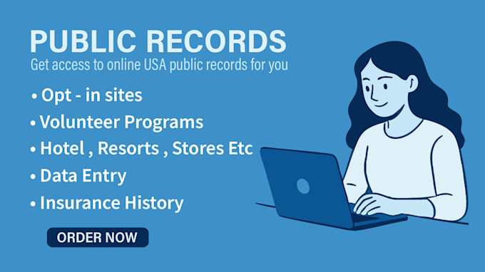 I will establish a public records account in the USA for you