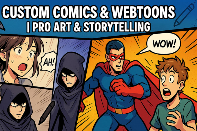 I will produce impressive, personalized comics or webtoons featuring captivating visuals and compelling narratives