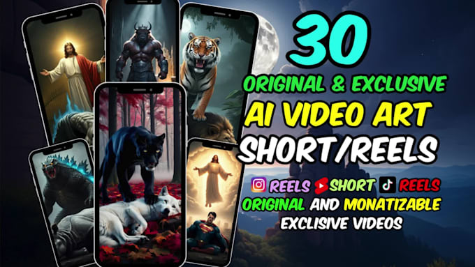 I will produce captivating AI-generated video art for various short-form platforms