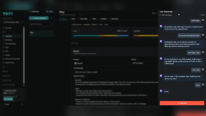 I develop artificial intelligence voice agents for handling incoming and outgoing telephone communications