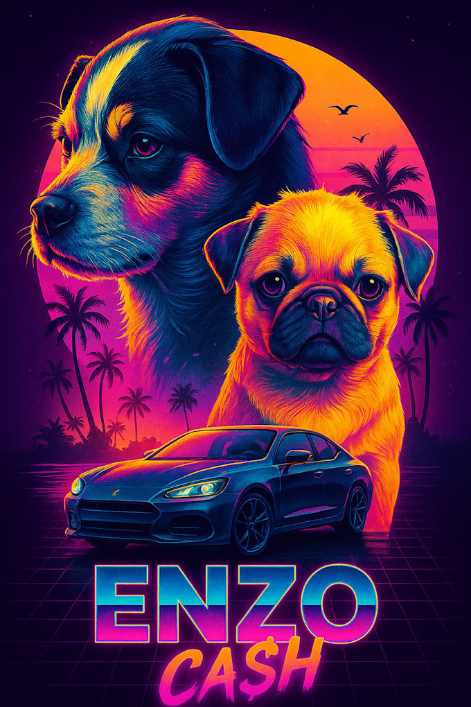 I will transform your picture into a retro neon 80s synthwave vaporwave aesthetic