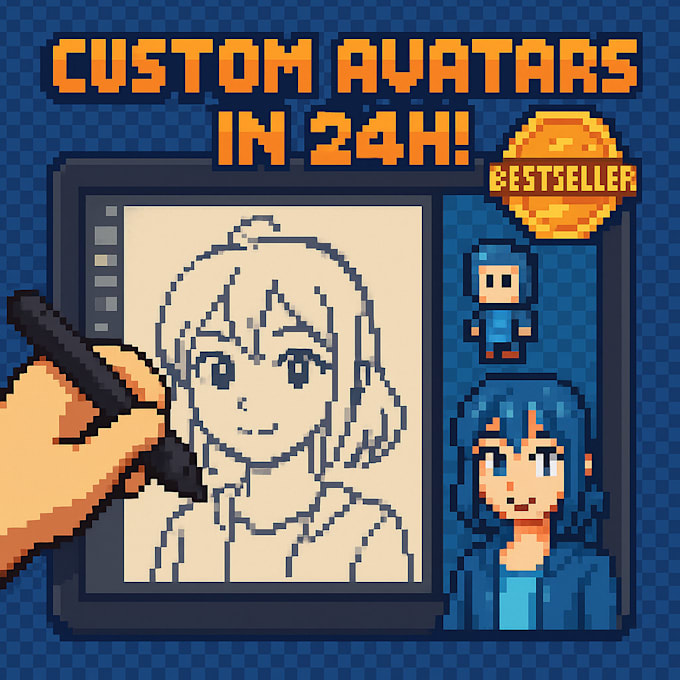 I create personalized AI anime avatars and pixel art for use on platforms like Twitch and Discord