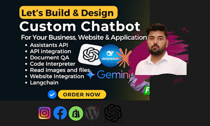 I will create and implement a personalized AI chatbot on your site