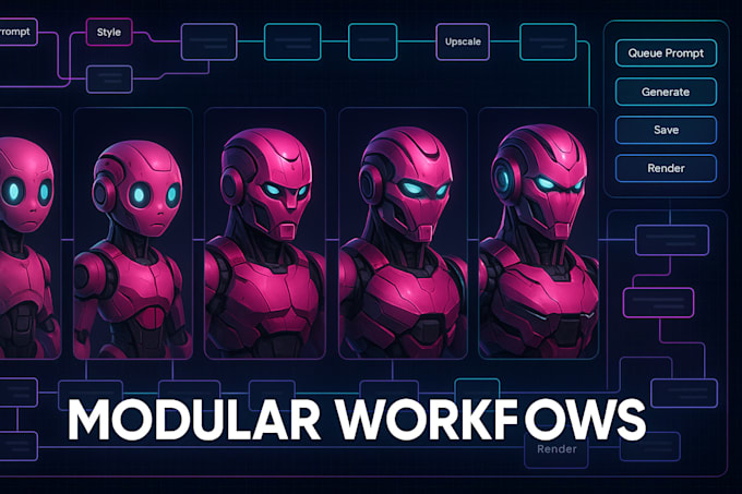 I create bespoke workflows in ComfyUI for generating AI images