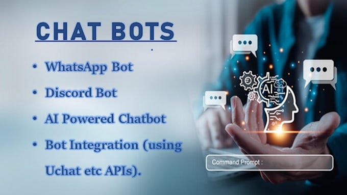 I offer development services for bots on WhatsApp, Discord, and those powered by GPT technology