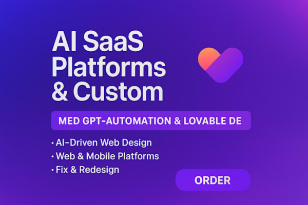 I develop AI software as a service platforms and bespoke websites featuring GPT automation and appealing design