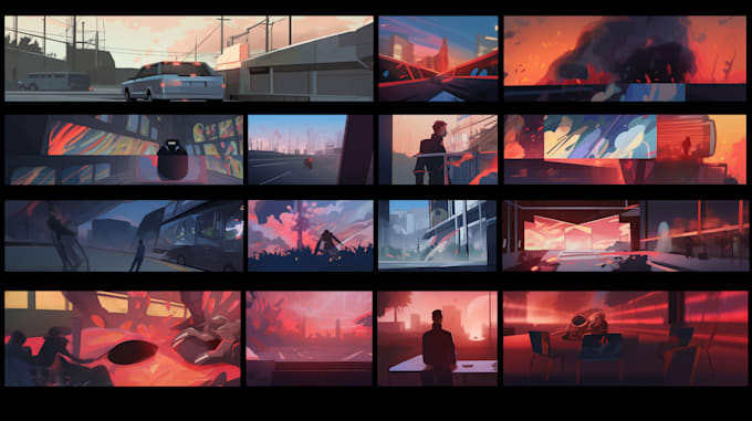 I create storyboard art for commercials, advertisements, and digital media utilizing artificial intelligence