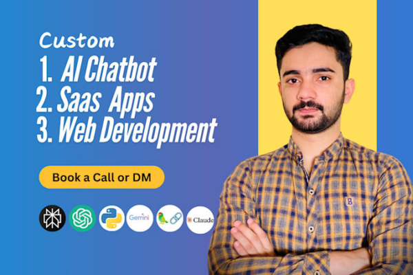 I offer services as a custom artificial intelligence chatbot developer and for artificial intelligence website development