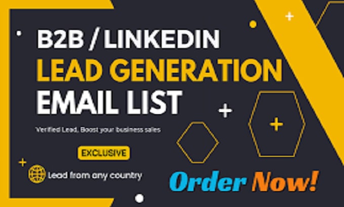I will generate business-to-business leads including validated email addresses and contact information for key decision-makers