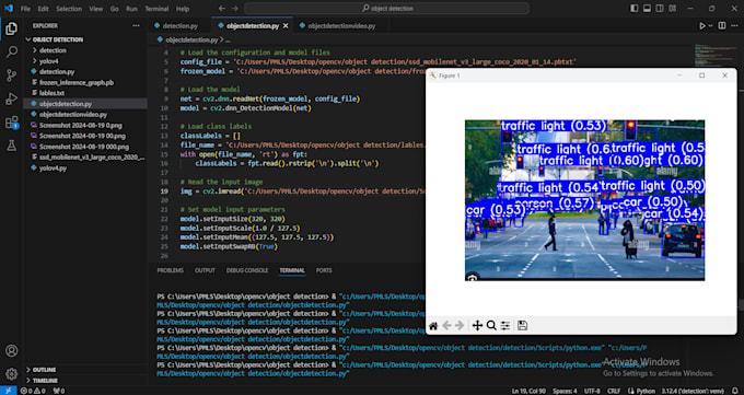 I develop projects using OpenCV, Python, machine learning, and artificial intelligence