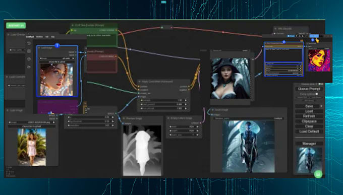 I create bespoke workflows in ComfyUI tailored for stable diffusion, Flux, and LORA models