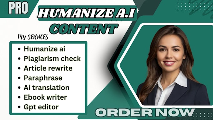I will flawlessly check for plagiarism, rewrite, and humanize AI-generated content