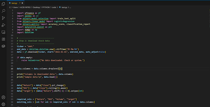 I develop solutions using Python for machine learning and artificial intelligence models