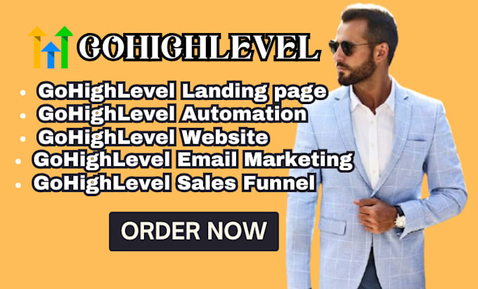 I offer services for creating landing pages, implementing CRM automation, setting up email marketing, and designing funnels within the platform