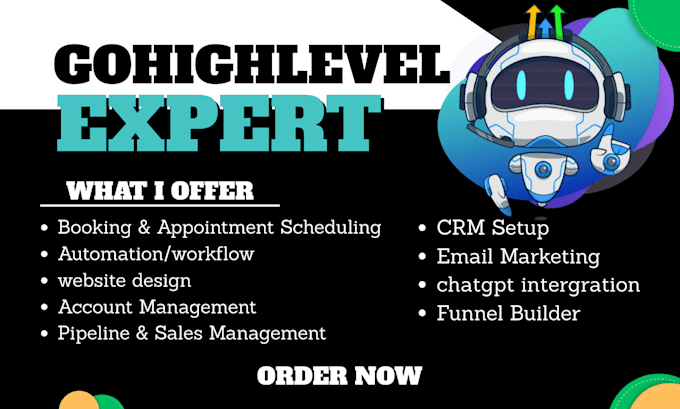 I offer services for creating sales funnels, websites, and landing pages using the platform