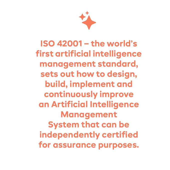 I offer assistance with the iso 42001 standard