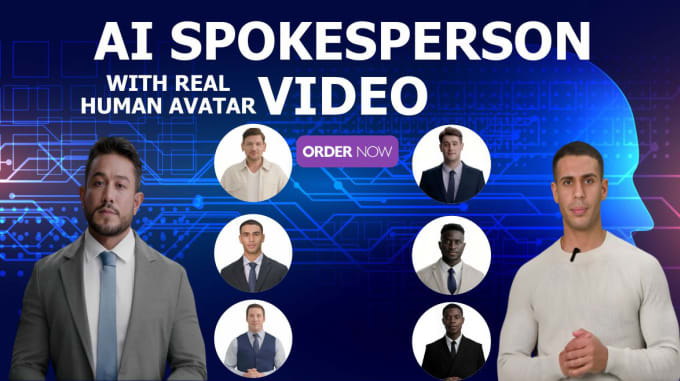 I can produce an artificial intelligence spokesperson video featuring a realistic human avatar within two hours