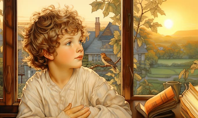 I create illustrations for children’s books using an AI image generator