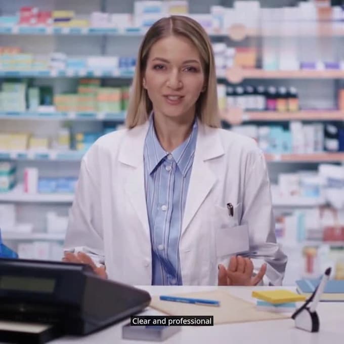 I will produce polished artificial intelligence spokesperson videos tailored for healthcare or pharmaceutical offerings