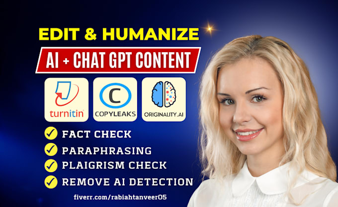 I offer services for editing AI-generated content and making it sound more natural