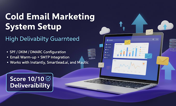 I will configure an automated cold email marketing system using an instant artificial intelligence platform and a Simple Mail Transfer Protocol server