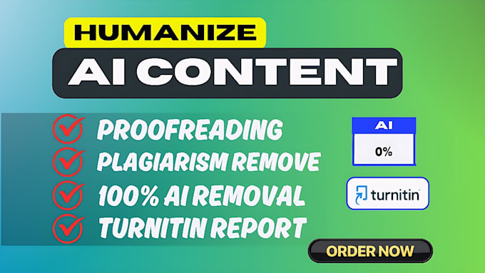 I offer rapid detection, editing, rewriting, and humanization of AI-generated content